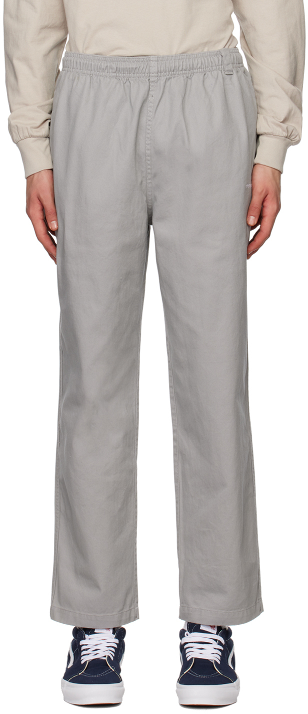Thisisneverthat Gray Easy Trousers In Grey