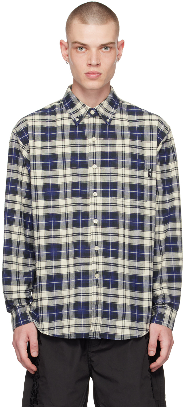 Navy Plaid Shirt by thisisneverthat on Sale