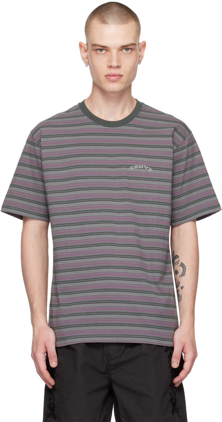 Thisisneverthat Purple Striped T-shirt