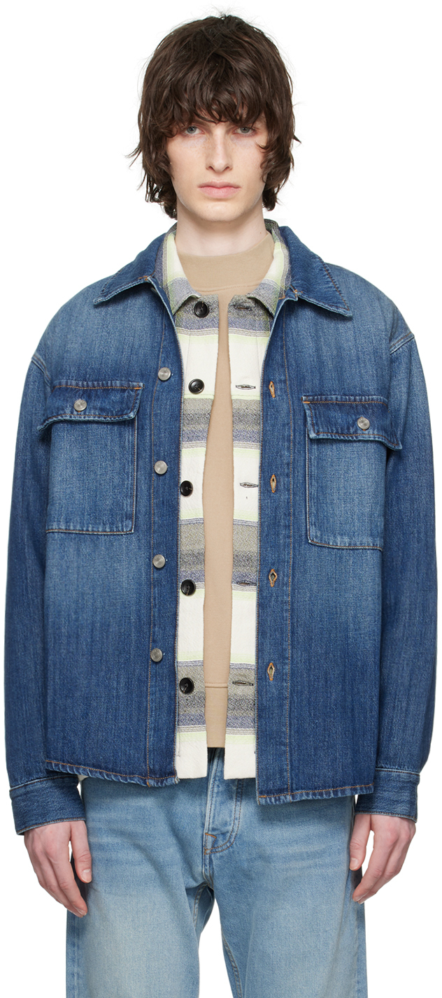 Blue Roger 1859 Denim Shirt by NN07 on Sale