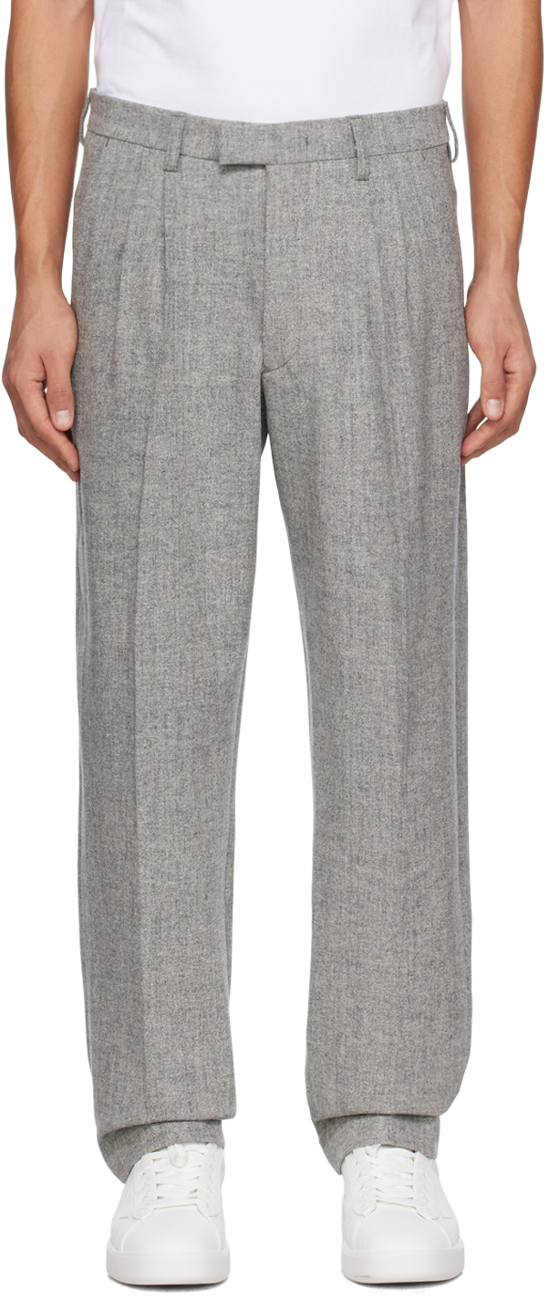 Nn07 Gray Fritz 1717 Trousers In Grey Melange
