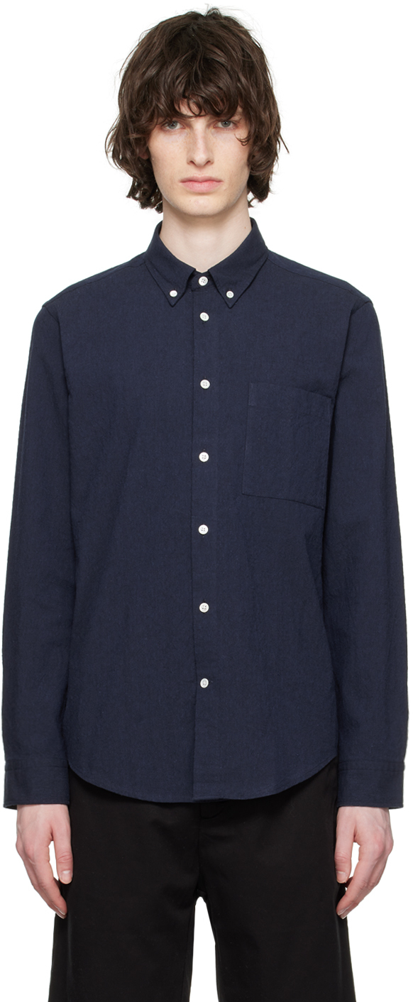 Nn07 Arne Cotton-corduroy Shirt In Blue