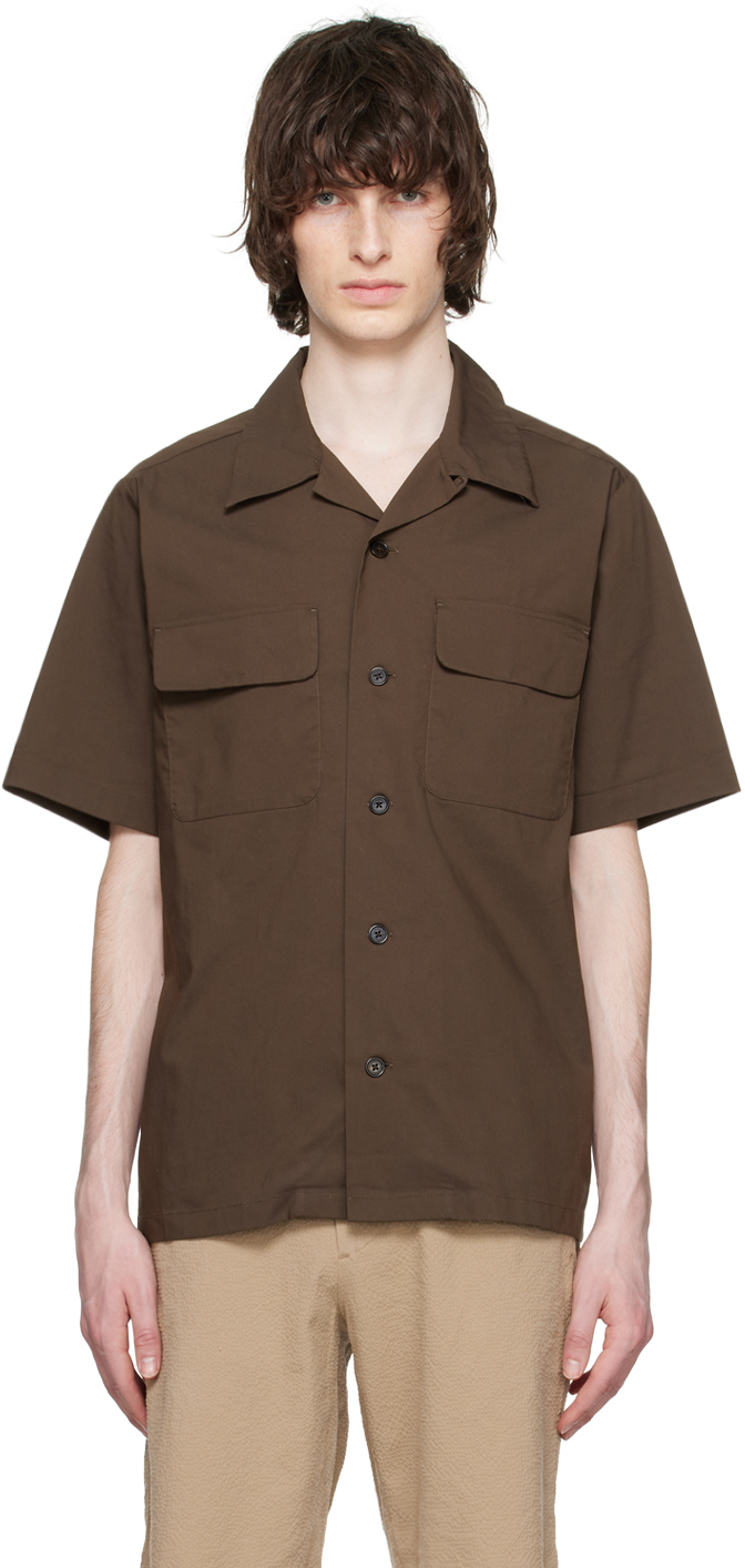 Shop Nn07 Brown Daniel 1680 Shirt In Slate Brown