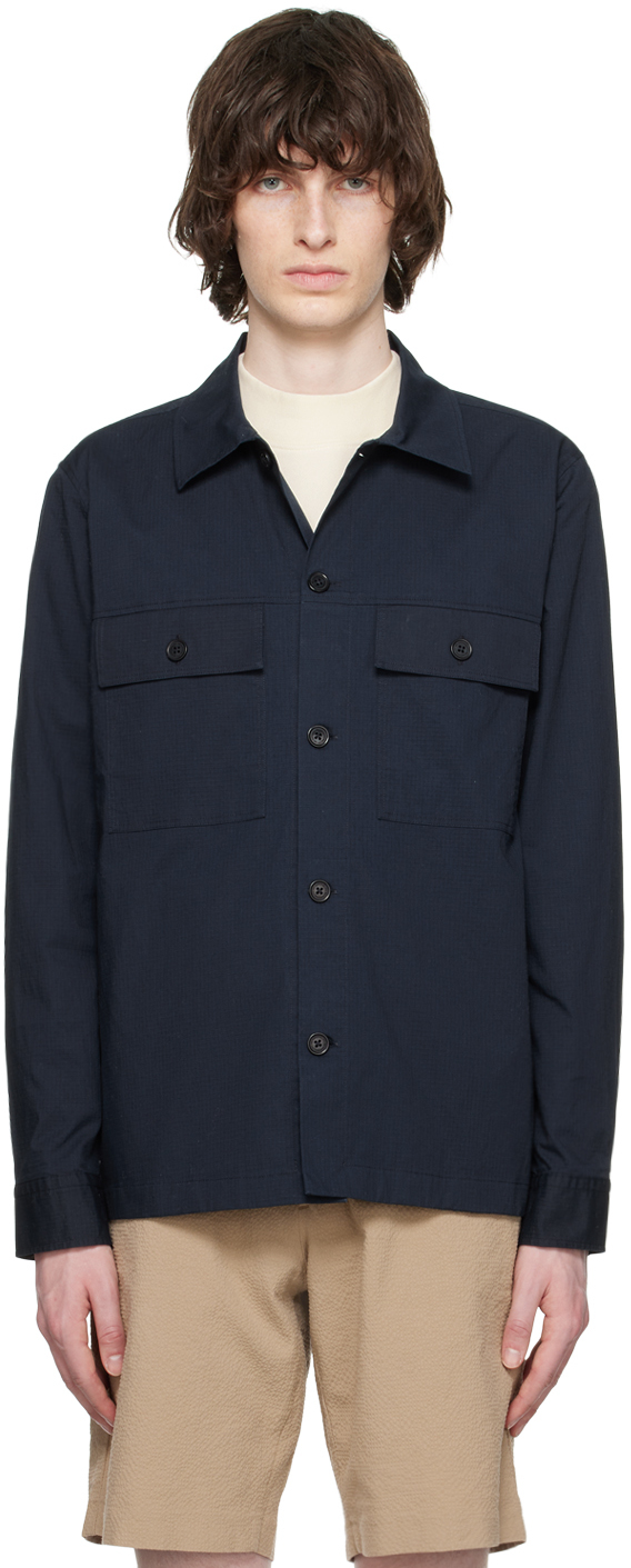 Shop Nn07 Navy Wilas 1449 Shirt In Navy Blue