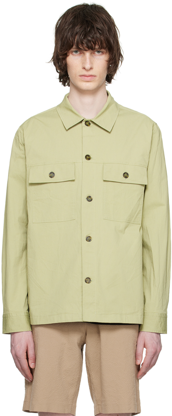 Nn07 Wilas 1449 Organic Cotton-blend Ripstop Overshirt In Green