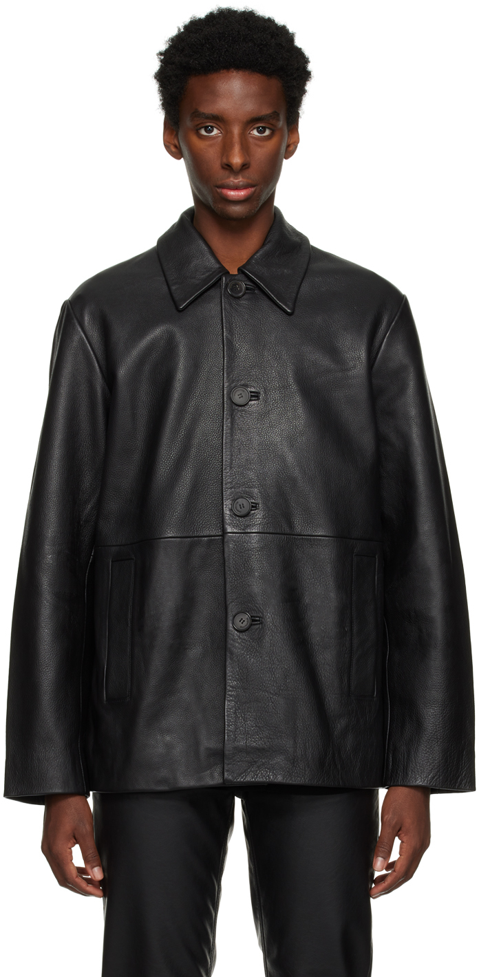 Won Hundred: Black Damian Leather Jacket | SSENSE Canada