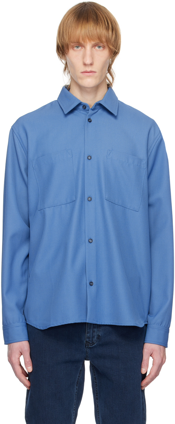 Won Hundred: Blue Blake Shirt | SSENSE Canada