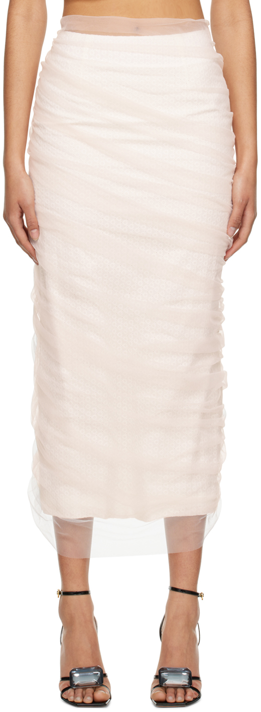 Pink & White Diana Midi Skirt