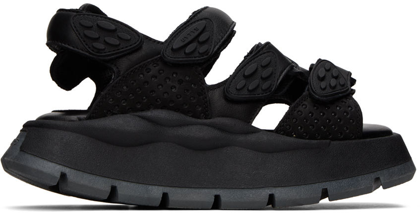 Eytys Black Quest Sandals In Leather Black