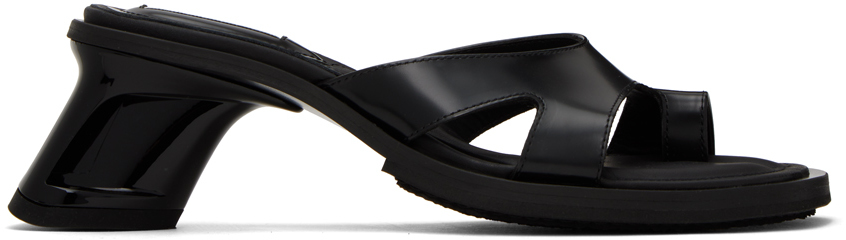Shop Eytys Black Ava Heeled Sandals In Leather Black