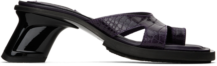 Eytys Purple Ava Heeled Sandals In Leather Aubergine