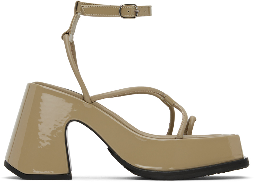 Eytys Beige Olympia Heeled Sandals In Leather Elm