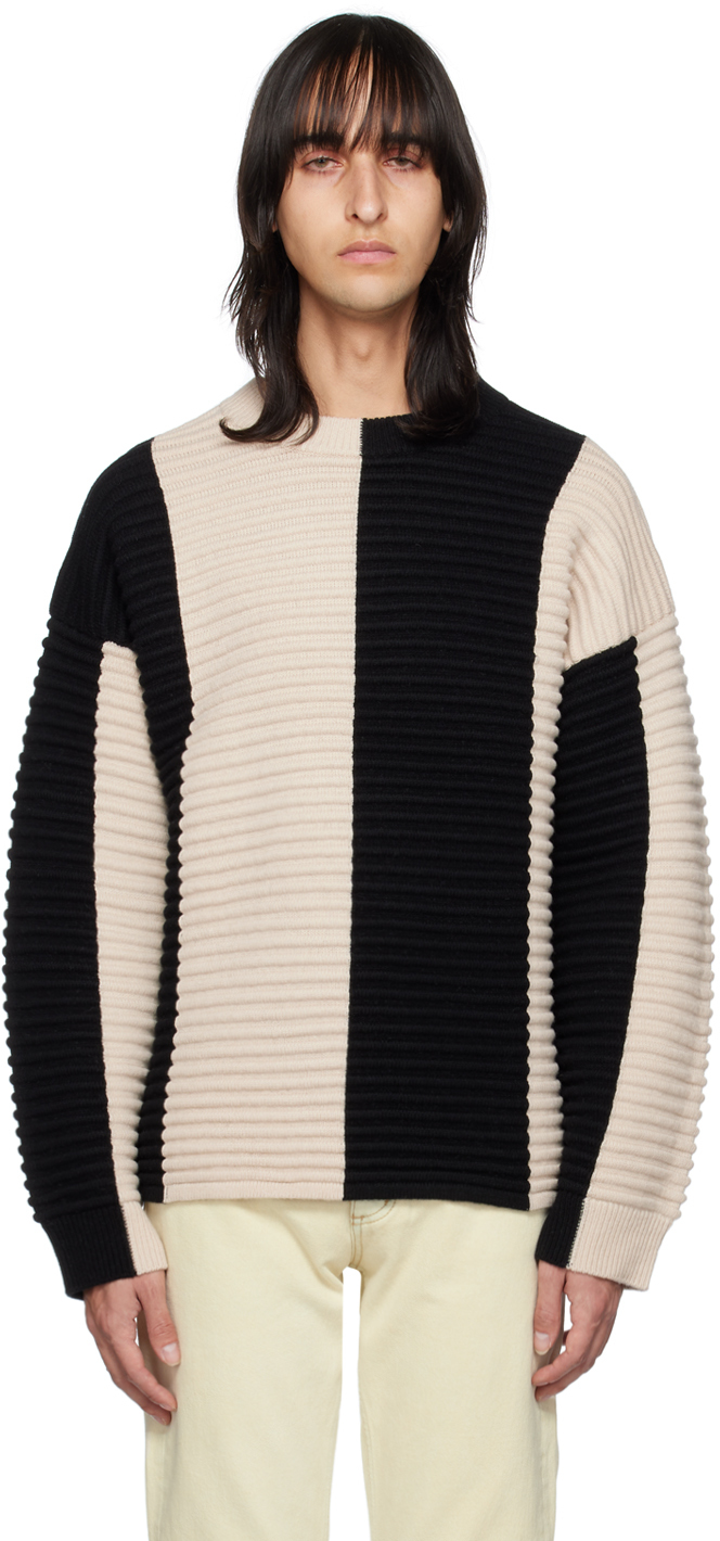 Eytys: Black & Beige Horace Sweater | SSENSE UK