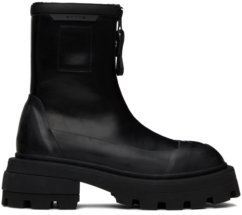 Eytys Black Aquari Boots In Faux Leather Black