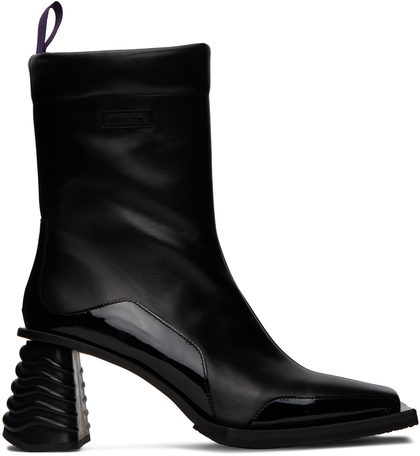 Eytys Black Gaia Ankle Boots In Leather Black