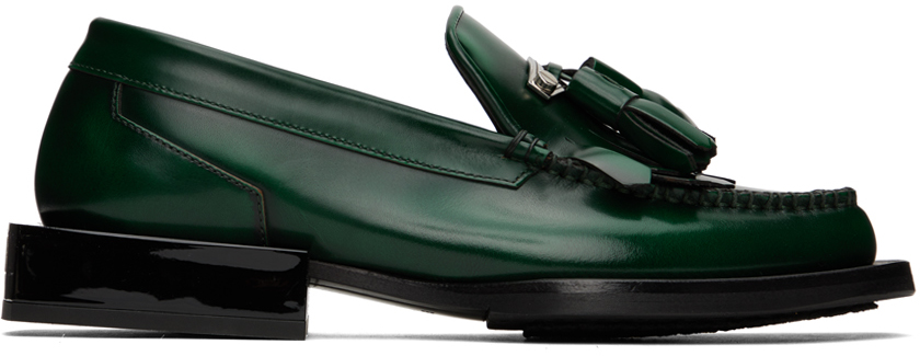 Eytys Green Rio Loafers In Fringe Leather Ivy