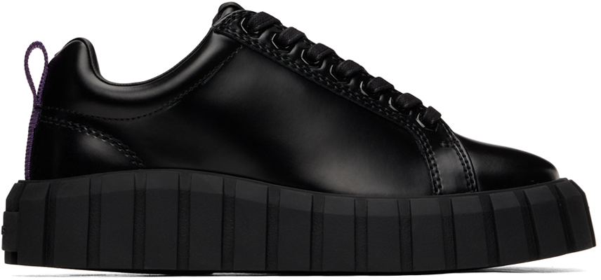 Shop Eytys Black Odessa Sneakers In Black Leather