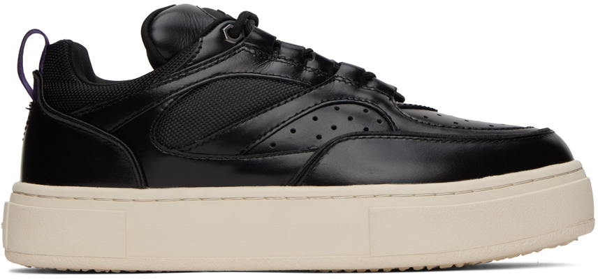 Shop Eytys Black Sidney Sneakers In Leather Black