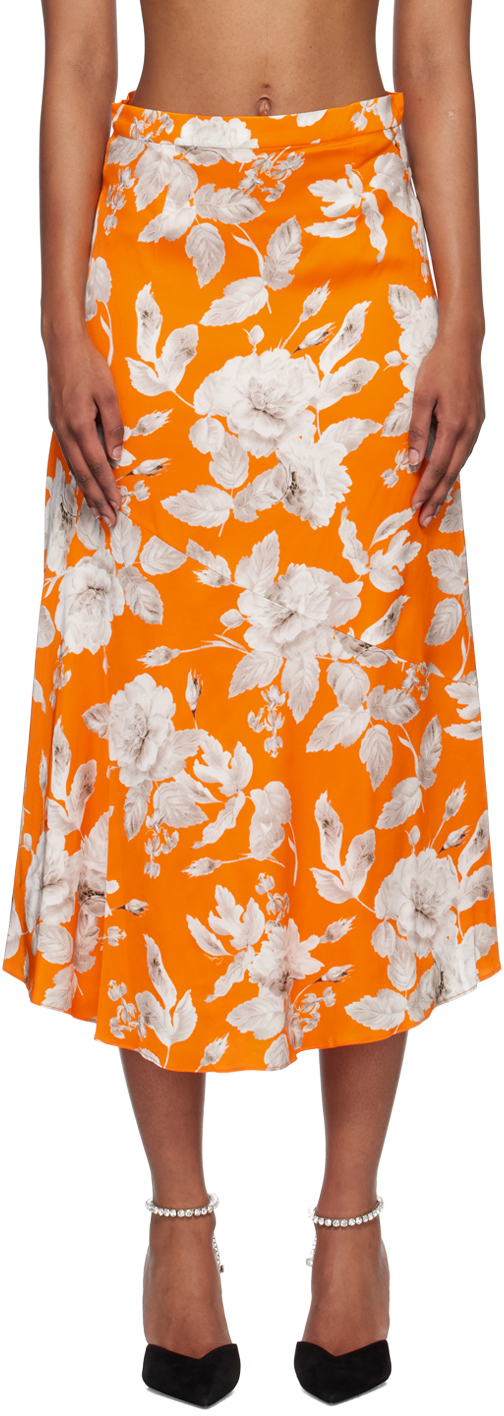 Orange Griselda Midi Skirt