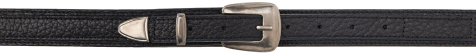 Lemaire Black Minimal Western Belt In Black (bk999)