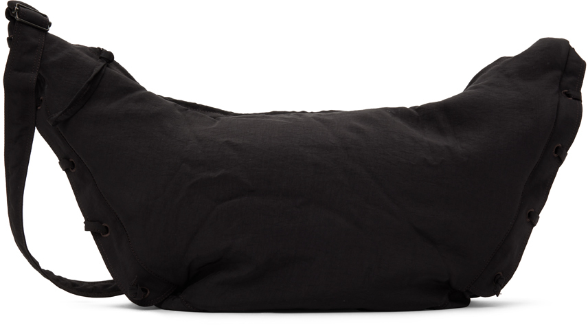 Soft Game Small Canvas Shoulder Bag in Black - Lemaire