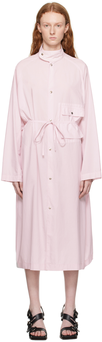 Lemaire Pink Parachute Coat In Re345 Light Pink