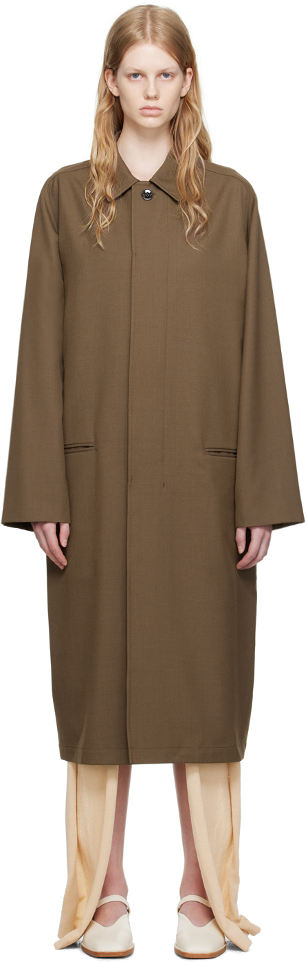 LEMAIRE: Brown Raglan Suit Coat | SSENSE