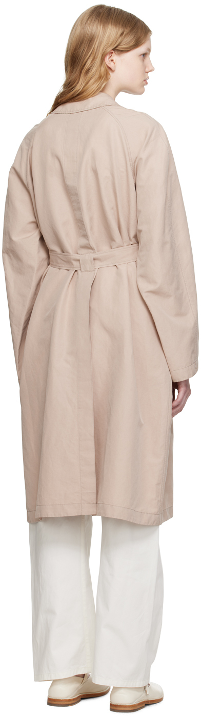 Lemaire Belted Trench Coat In Bg238 Rose Beige
