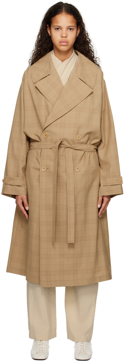Lemaire Belted Coat In Neutrals