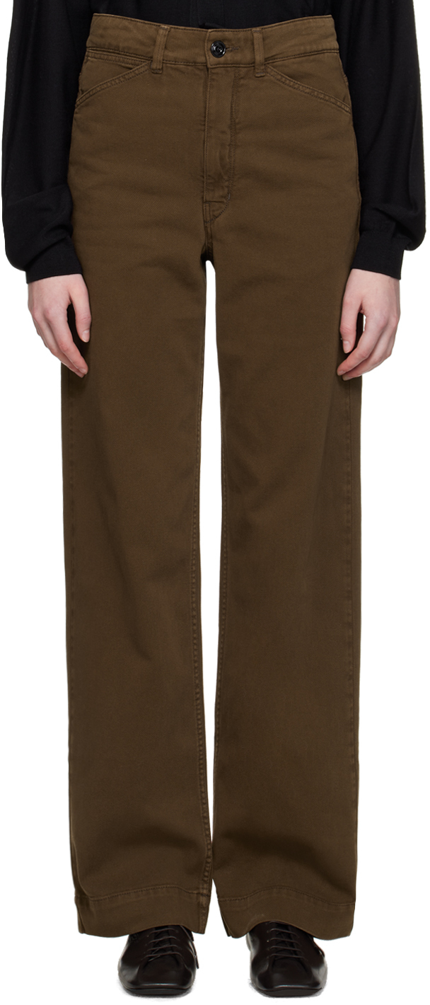 Lemaire Brown Chino Jeans In Br449 Dark Brown