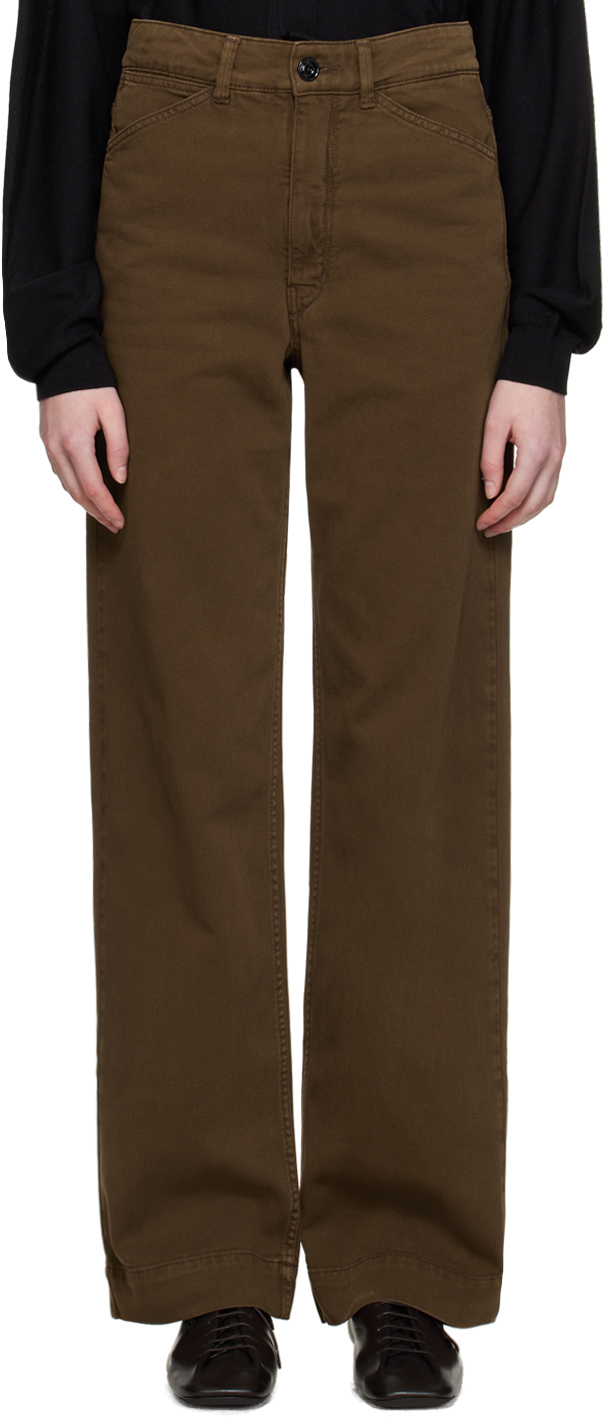 Brown Relaxed-Fit Jeans