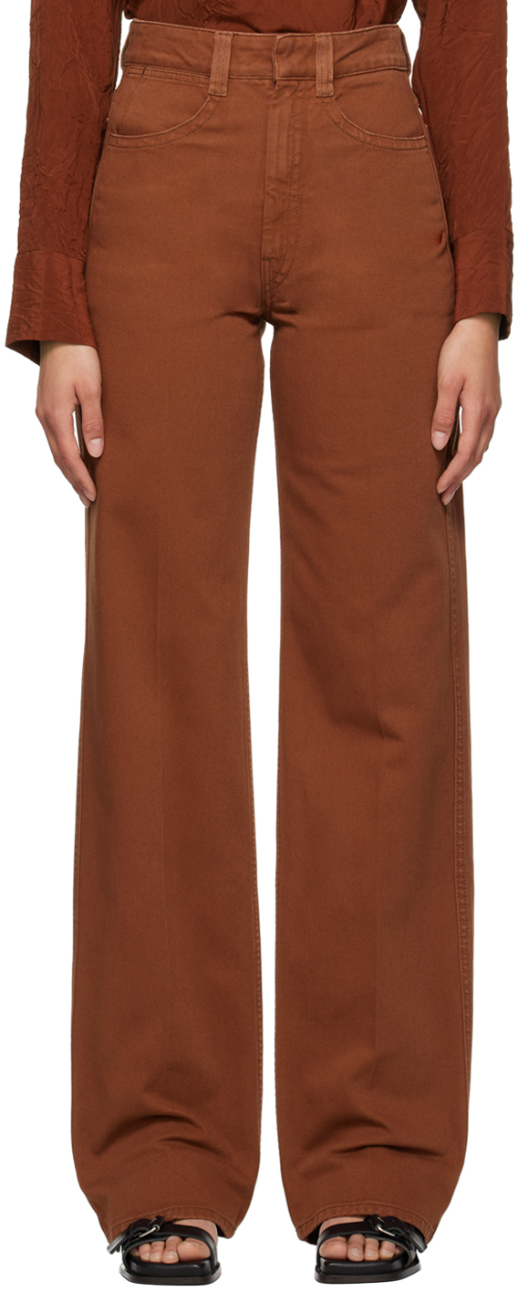 Lemaire Orange Straight-leg Jeans In Br456 Brick Brown