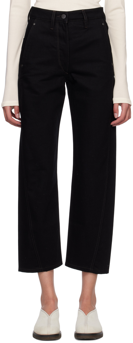Lemaire Twisted Cotton Pants In Bk999 Black