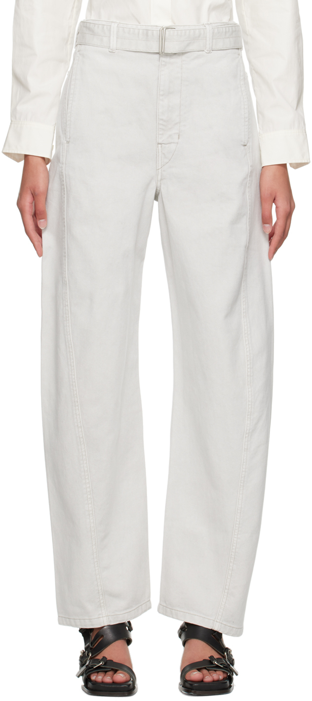 LEMAIRE Gray Twisted Belted Jeans