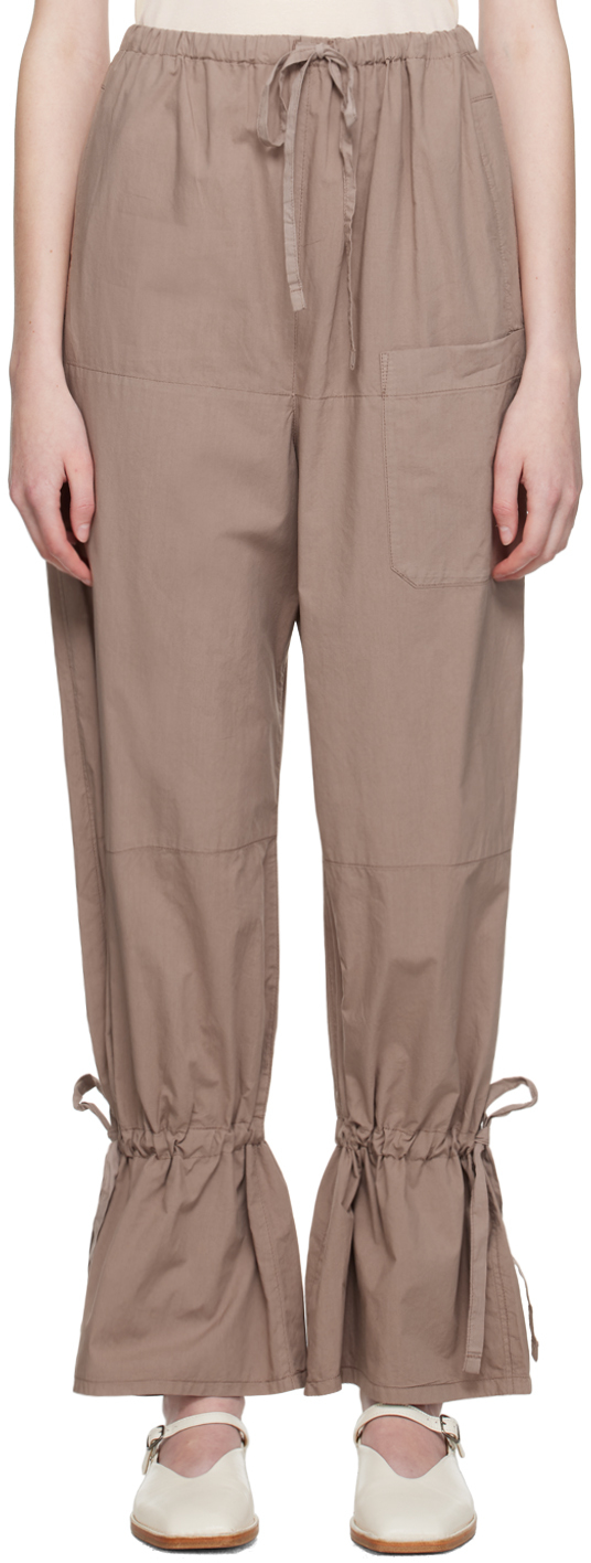 Lemaire Brown Parachute Lounge Pants In Br411 Cappuccino