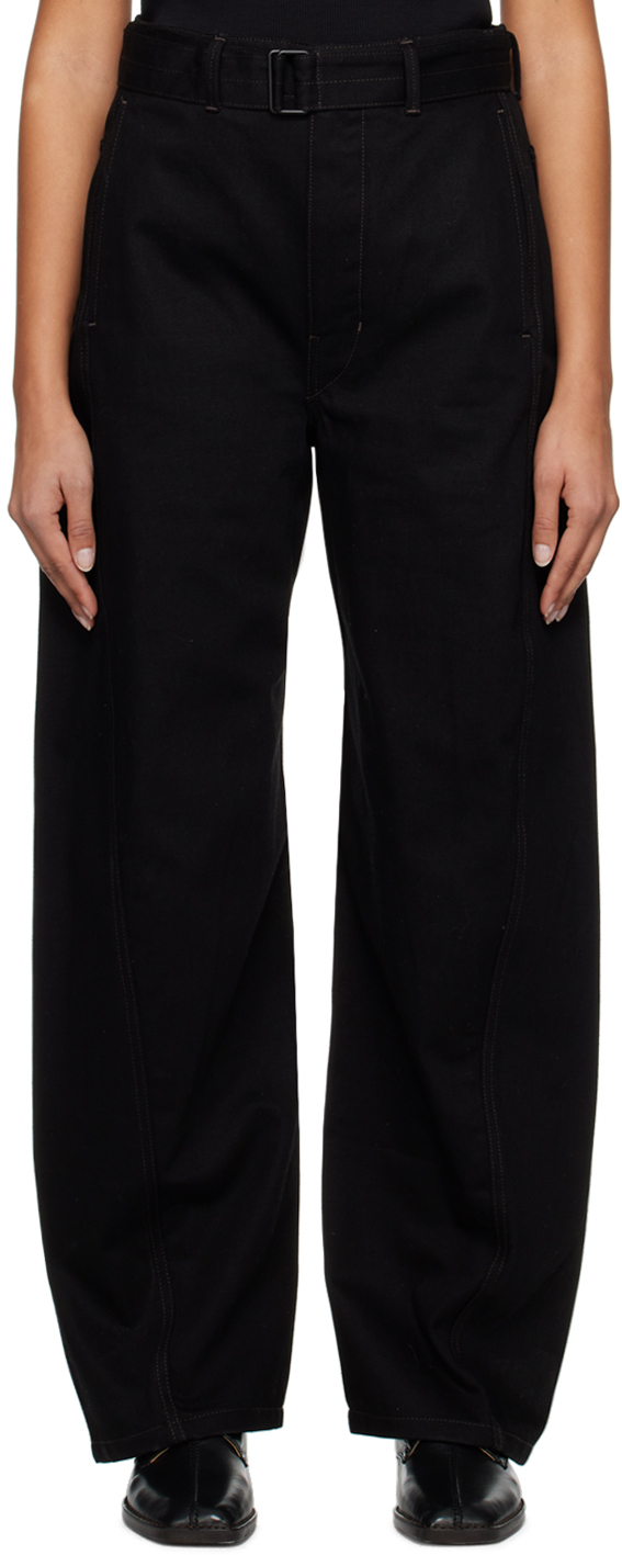 LEMAIRE BLACK TWISTED BELTED JEANS