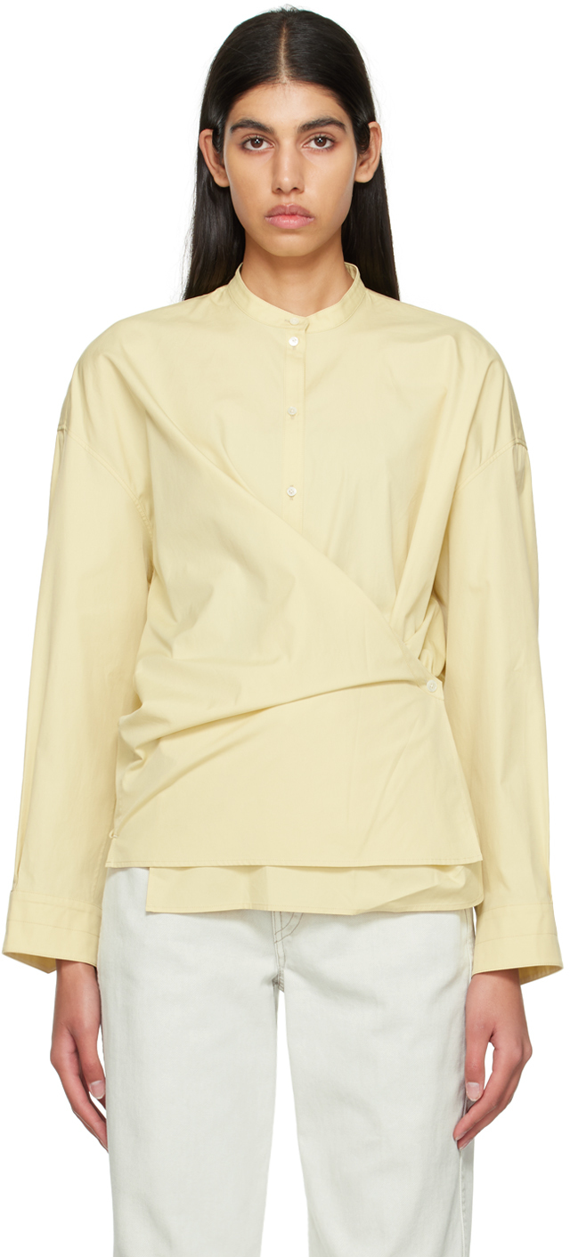 Lemaire Yellow Twisted Shirt In Ye506 Dusty Yellow
