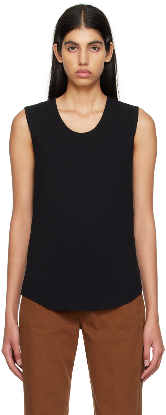 Lemaire Round-neck Tank Top In Bk999 Black