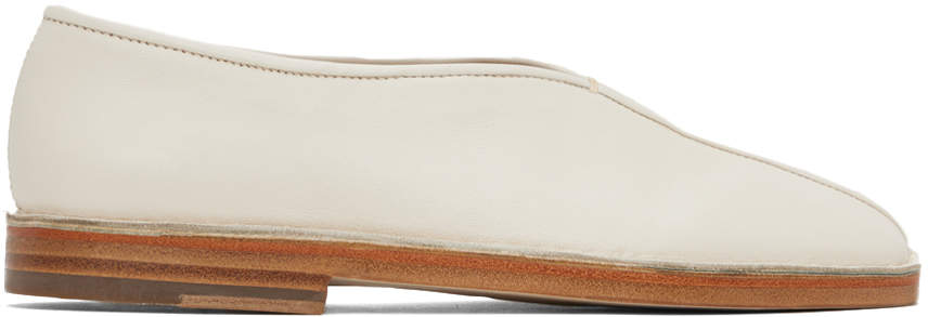 LEMAIRE WHITE PIPED SLIPPERS