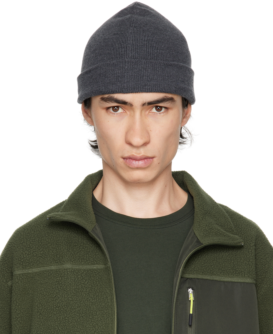 Norse Projects Arktisk Grey Top Tech Beanie In Charcoal Melange