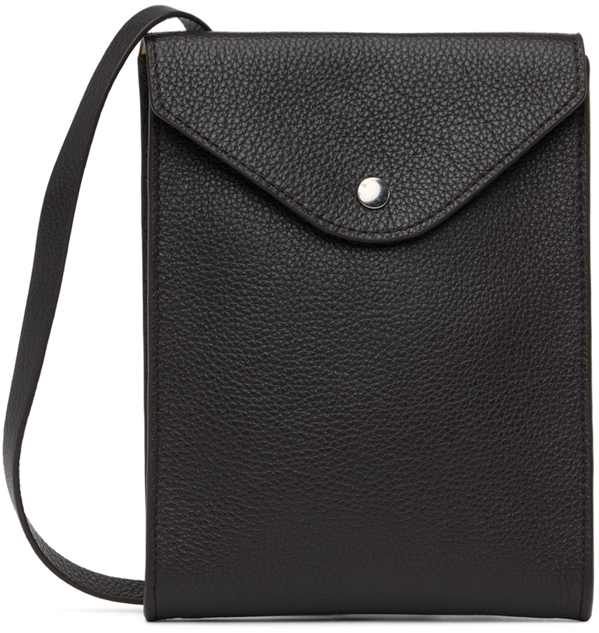 Lemaire Leather Messenger Bag In Brown ModeSens