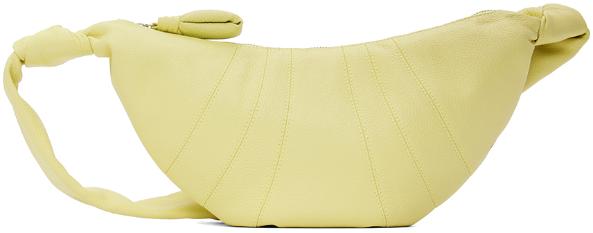 Lemaire Yellow Croissant Small Leather Shoulder Bag