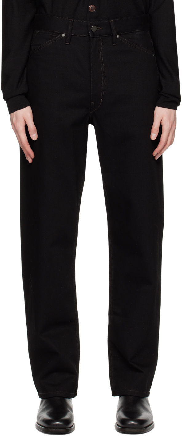 Lemaire Black Seamless Jeans In Bk999 Black