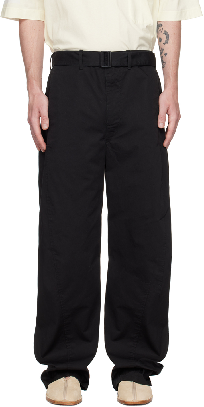 LEMAIRE BLACK TWISTED TROUSERS