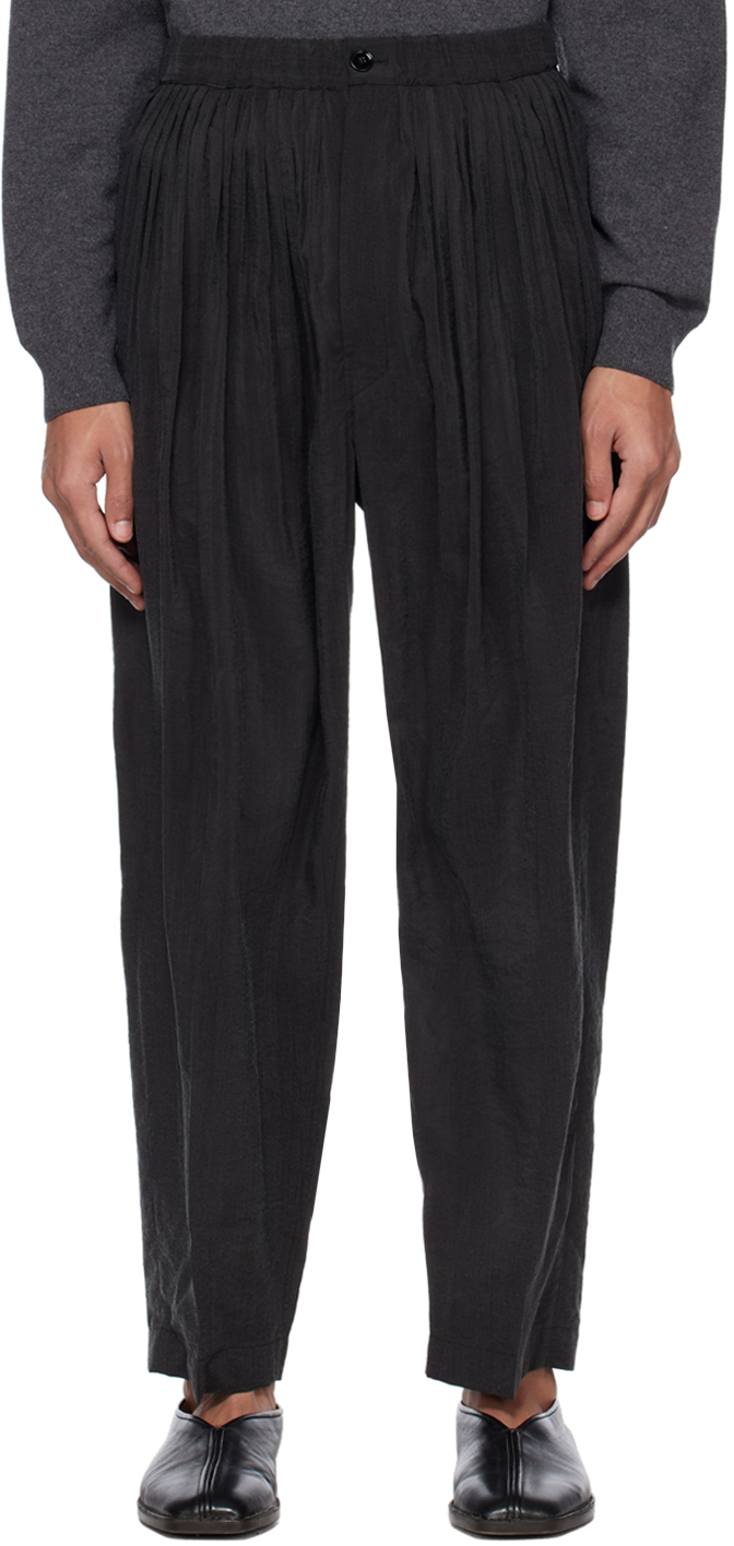 LEMAIRE GRAY PLEATED TROUSERS