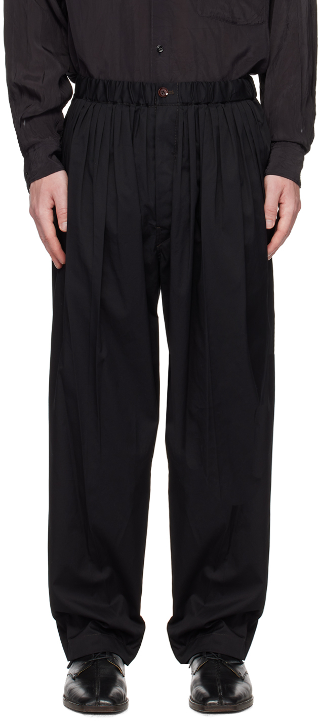 Lemaire Black Pleated Trousers In Bk999 Black