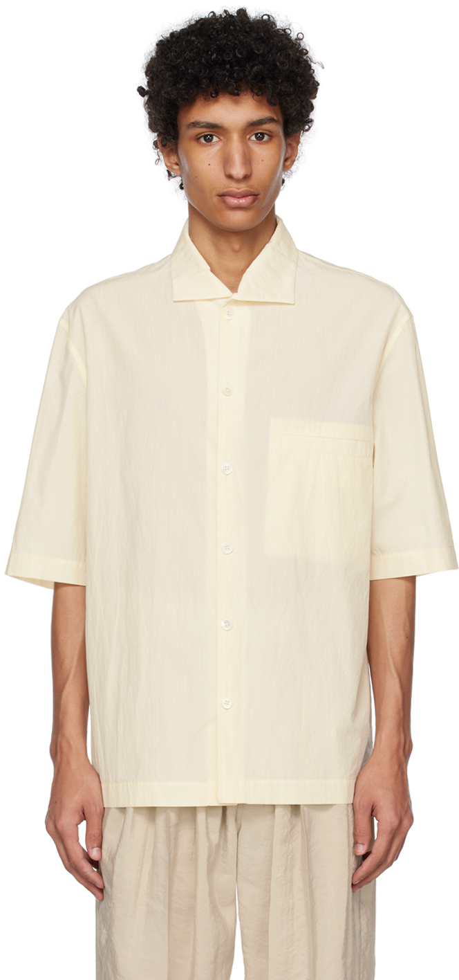 Lemaire Camp Collar Shirt in White | Smart Closet