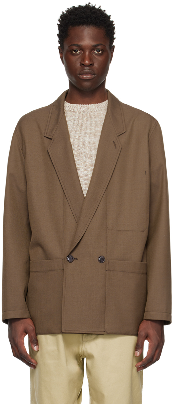 LEMAIRE: Brown Double-Breasted Blazer | SSENSE