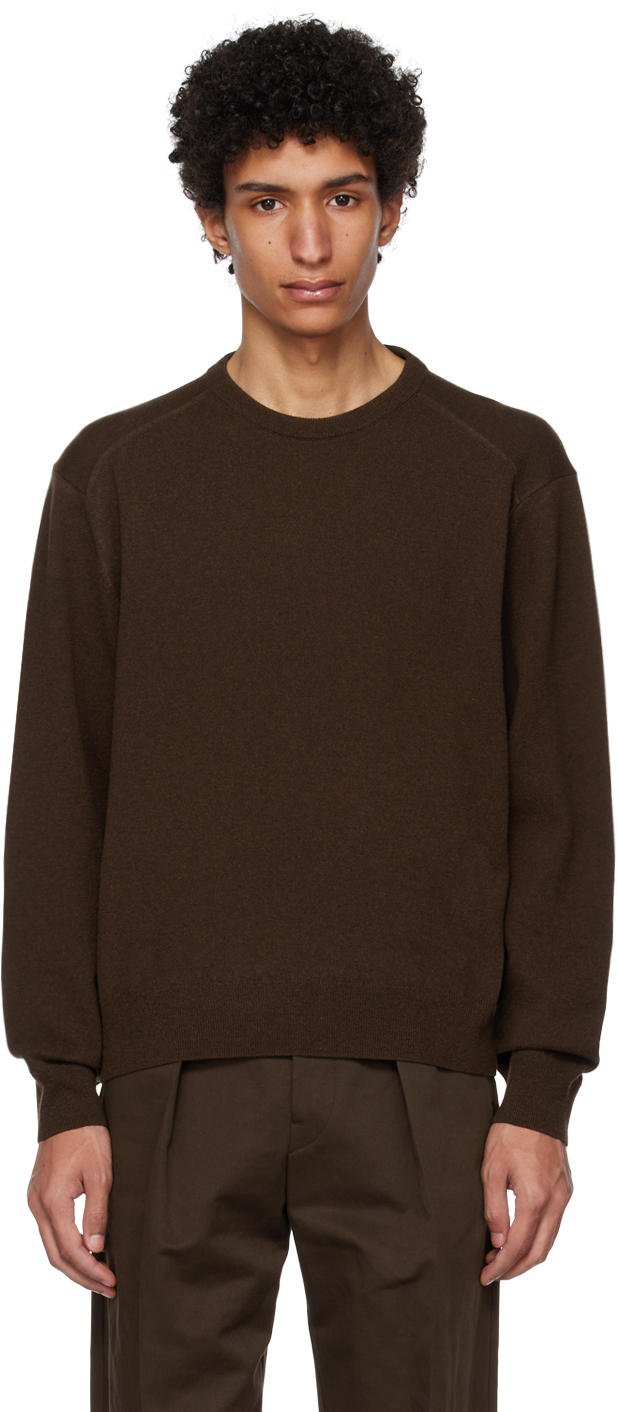 Lemaire Wool Sweater In Brown