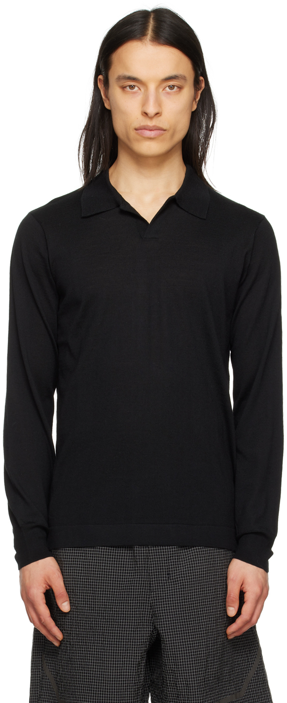 Norse Projects Arktisk Black Single-button Polo